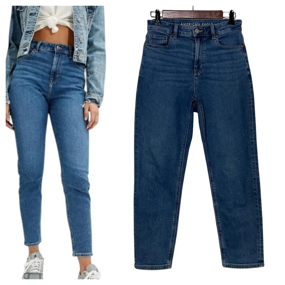 American Eagle Mom Jeans Womens 4 High Waisted Ankle Jeans